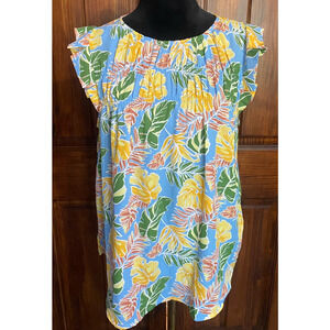 Anthropologie Pleione Floral Blouse, Light Weight, Size L Petite,